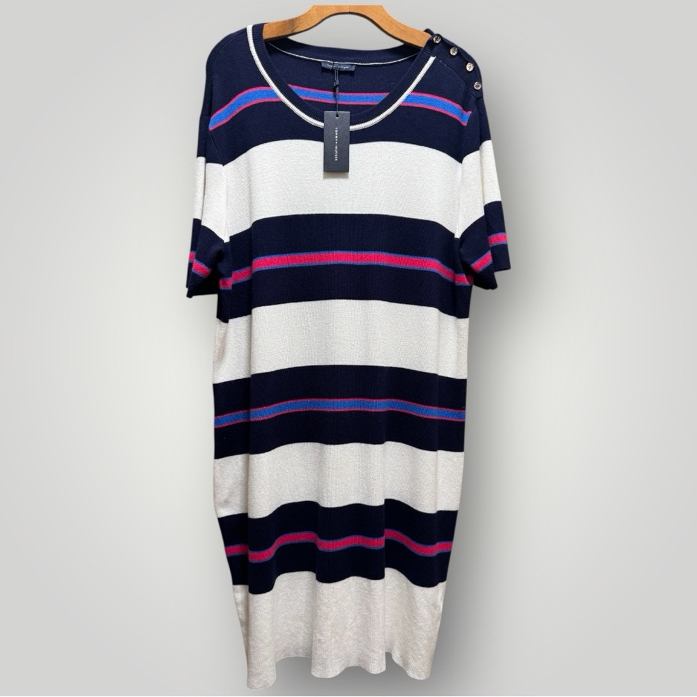 Tommy Hilfiger Short-sleeve Striped Sweater Dress size 2X